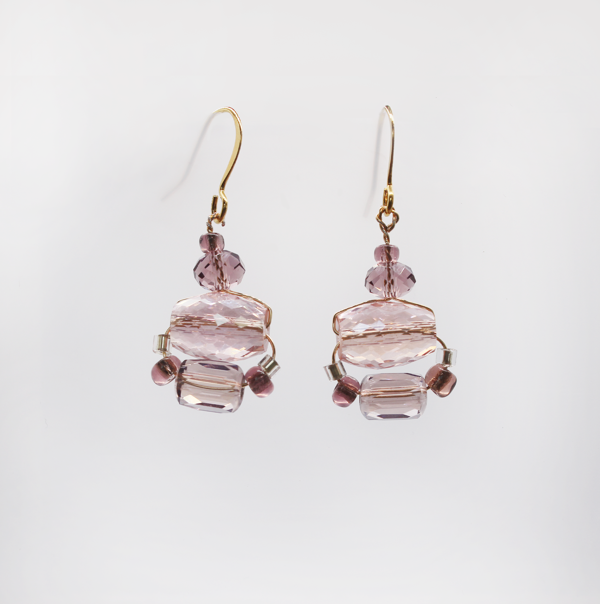 pink vintage earrings by loved and found