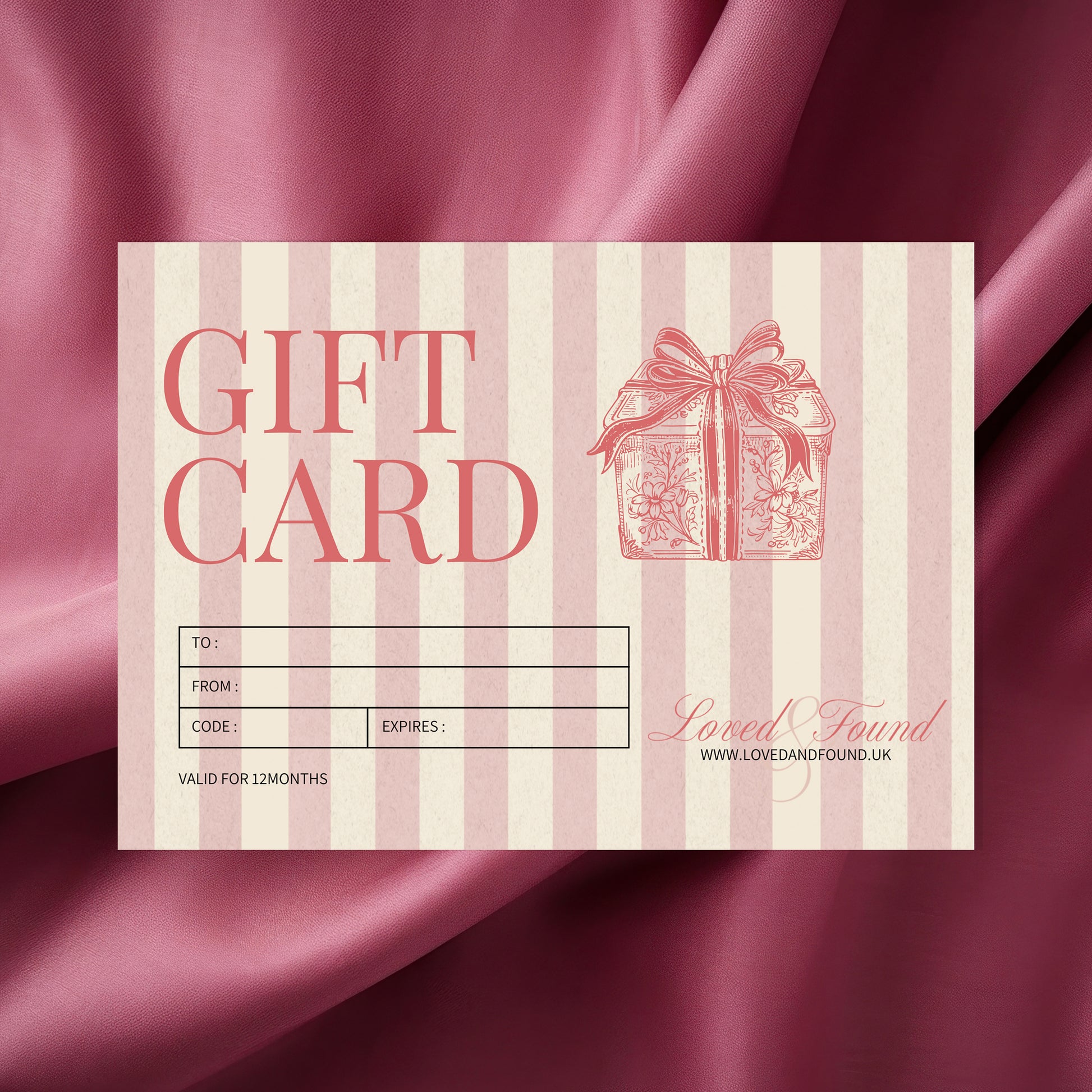 loved and found jewellery shop gift card. gift card earrings.